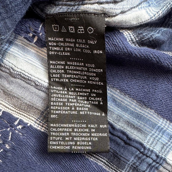 Harley-Davidson Blue and White Checkered Shirt Size Small - Picture 3 of 12